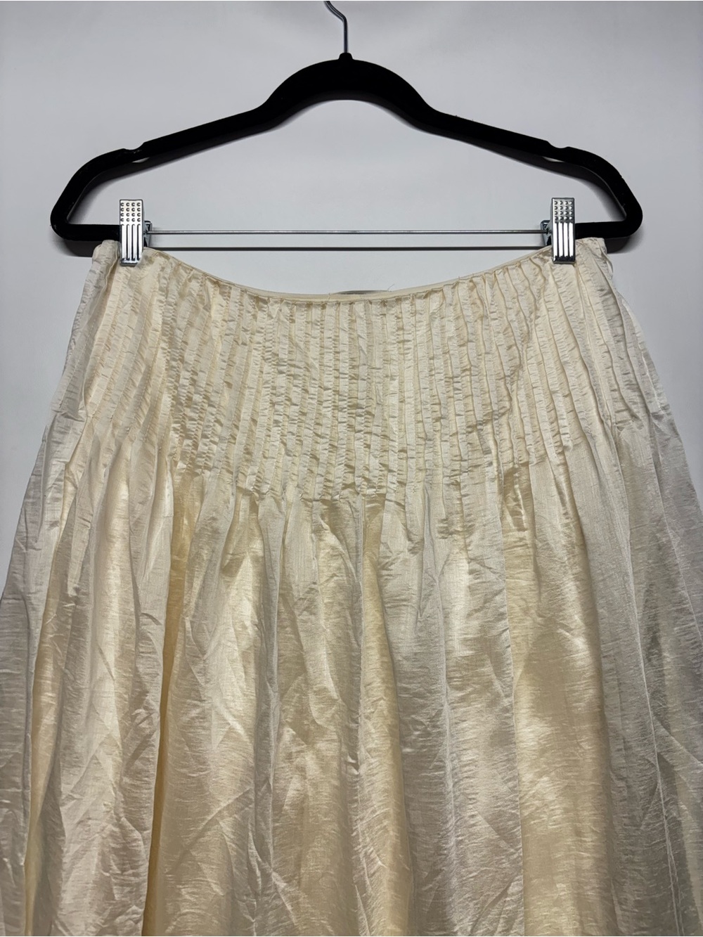 ✨Future Collective Pearl Ivory Midi Skirt Size 8 Lined Lyocell Blend - Picture 8 of 14